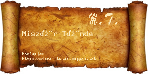 Miszár Tünde névjegykártya